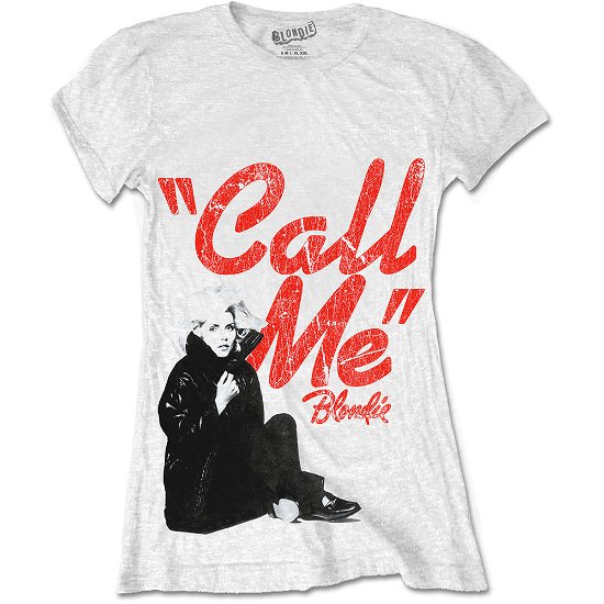 Cover for Blondie · Blondie Ladies T-Shirt: Call Me (T-shirt) [size XL] [White - Ladies edition]
