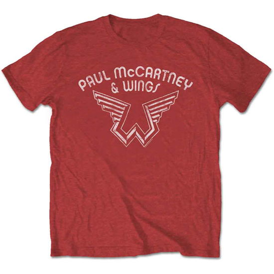 Cover for Paul McCartney · Paul McCartney Unisex T-Shirt: Wings Logo (Red) (T-shirt) [size S] [Red - Unisex edition] (2019)