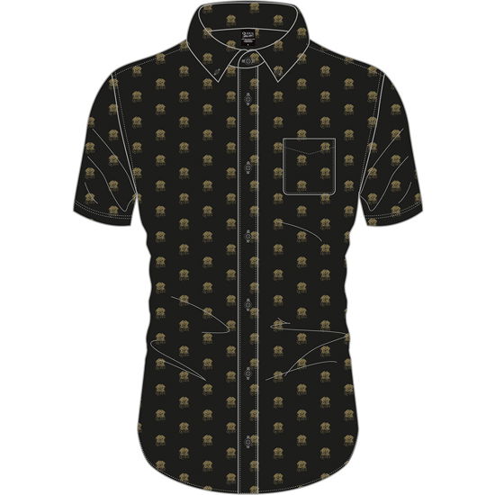 Cover for Queen · Queen Unisex Casual Shirt: Crest Pattern (Black) (All Over Print) (CLOTHES) [size S] [Black - Unisex edition] (2020)