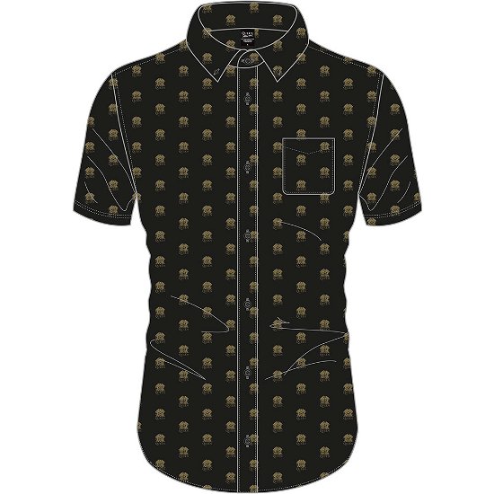 Cover for Queen · Queen Unisex Casual Shirt: Crest Pattern (All Over Print) (Bekleidung) [size S] [Black - Unisex edition]