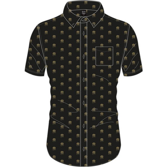Cover for Queen · Queen Unisex Casual Shirt: Crest Pattern (All Over Print) (Klær) [size S] [Black - Unisex edition]
