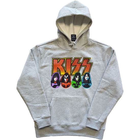 KISS Unisex Pullover Hoodie: Logo, Faces & Icons - Kiss - Marchandise -  - 5056368668647 - 