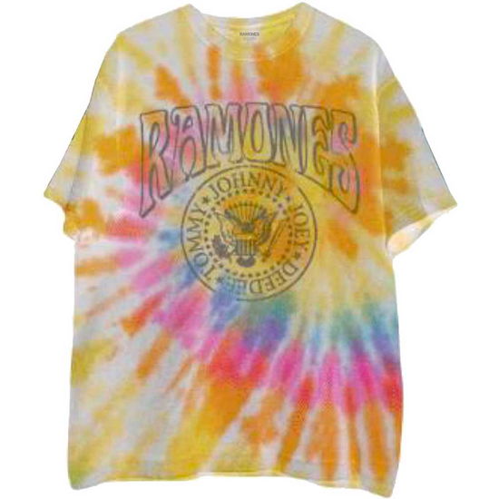 Cover for Ramones · Ramones Unisex T-Shirt: Crest Psych (Yellow) (Wash Collection) (T-shirt) [size S] (2022)