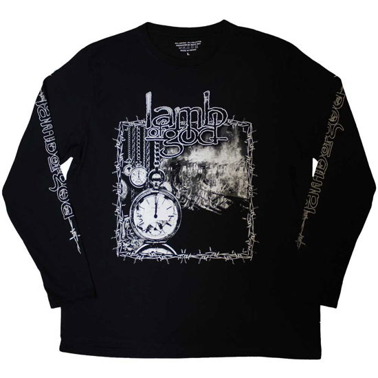 Lamb Of God Unisex Long Sleeve T-Shirt: Barbed Wire (Sleeve Print) - Lamb Of God - Merchandise -  - 5056737206647 - 