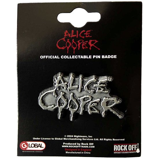 Cover for Alice Cooper · Alice Cooper  Pin Badge: Dripping Logo Silver (Anstecker)