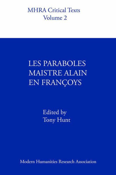 Cover for Tony Hunt · Les Paraboles Maistre Alain en Francoys (Paperback Book) (2005)