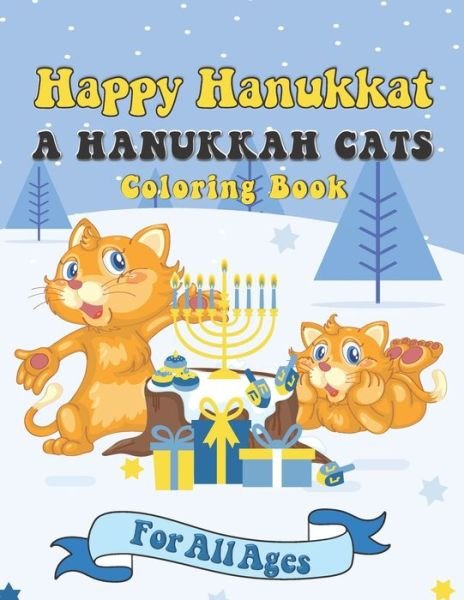 Cover for Pink Crayon Coloring · Happy Hanukkat A Hanukkah Cats Coloring Book (Paperback Bog) (2019)