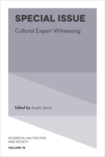 Cover for Austin Sarat · Special Issue: Cultural Expert Witnessing - Studies in Law, Politics, and Society (Hardcover Book) (2018)