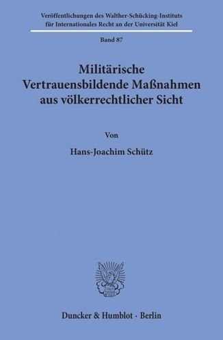 Cover for Schütz · Militärische Vertrauensbildende (Buch) (1984)