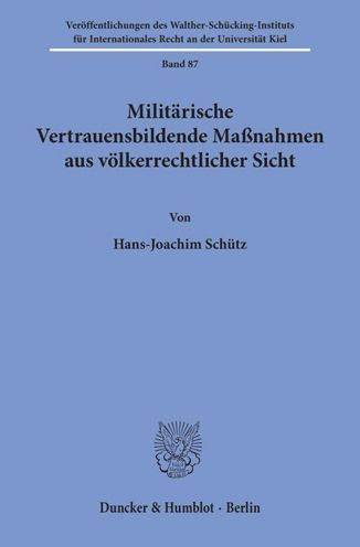 Cover for Schütz · Militärische Vertrauensbildende (Bog) (1984)