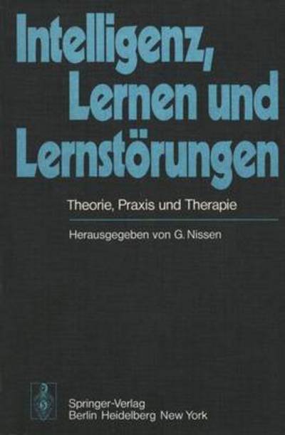 Cover for G Nissen · Intelligenz, Lernen und Lernstorungen (Taschenbuch) (1977)