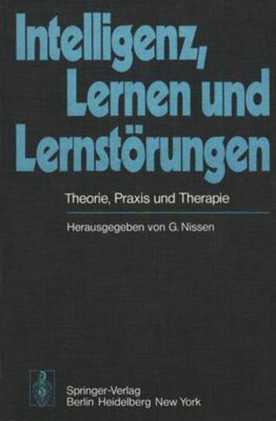 Cover for G Nissen · Intelligenz, Lernen und Lernstorungen (Paperback Book) (1977)