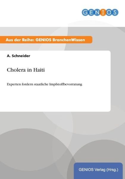 Cover for A Schneider · Cholera in Haiti (Paperback Book) (2015)
