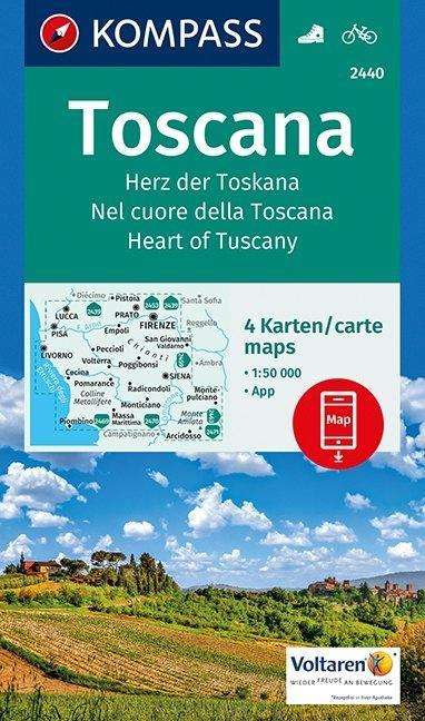 Cover for Kompass · Carta Escursionistica N. 2440. Nel Cuore Della Toscana 1:50.000 (Set Di 4 Carte). Ediz. Italiana, Tedesca E Inglese (Book) (2017)