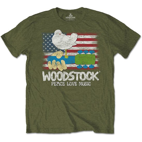 Cover for Woodstock · Woodstock Unisex T-Shirt: Flag (T-shirt) [size S] [Green - Unisex edition]