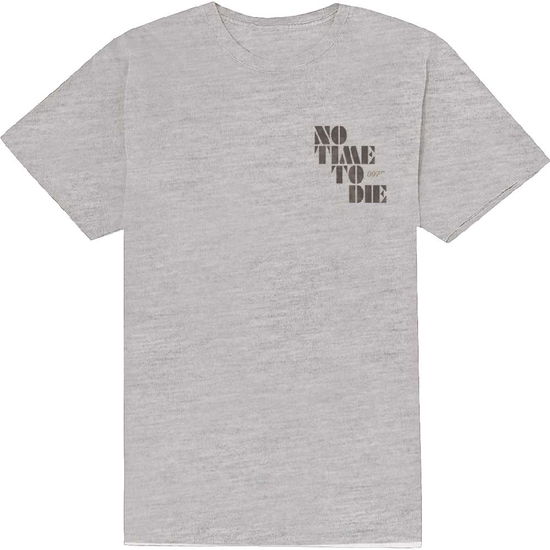 Cover for James Bond 007 · James Bond 007 Unisex T-Shirt: No Time To Die &amp; Logo (Back Print) (T-shirt) [size M] [Grey - Unisex edition] (2021)