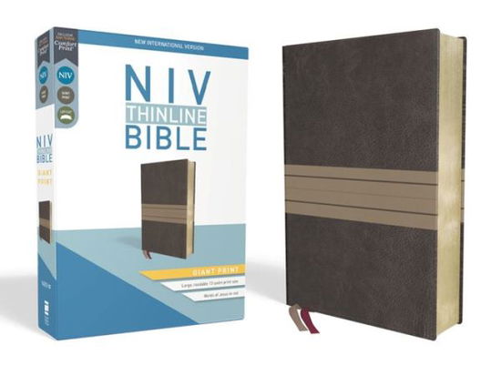 Cover for Zondervan · NIV, Thinline Bible, Giant Print, Leathersoft, Brown / Tan, Red Letter Edition, Comfort Print (Imitation Leather Bo) (2017)