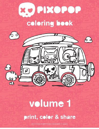 Cover for Ali Sabet · Pixopop Coloring Book | Volume 1: 50 Unique and Adorable Pixopop Illustrations to Color and Share with Your Friends and Family (Taschenbuch) (2012)