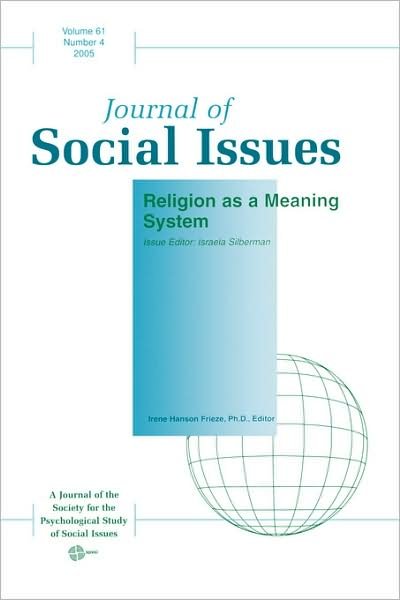 Cover for I Silberman · Religion as a Meaning System - Journal of Social Issues (Paperback Book) (2006)