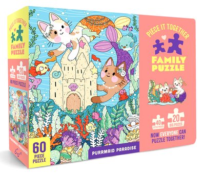 Piece It Together Family Puzzle: Purrmaid Paradise - Kit Tyler Kazmier - Brætspil - Chronicle Books - 9781452174648 - 24. marts 2020