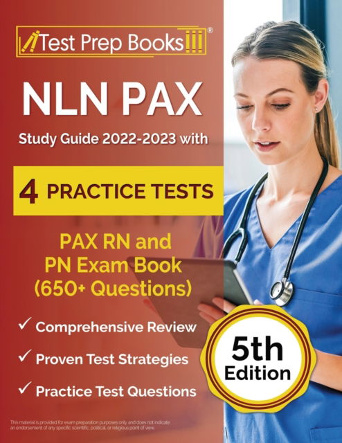 Cover for Joshua Rueda · NLN PAX Study Guide 2022-2023 with 4 Practice Tests: PAX RN and PN Exam Book (650+ Questions) [5th Edition] (Paperback Book) (2022)