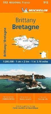 Cover for Michelin · Brittany - Michelin Regional Map 512 (Kort) (2023)
