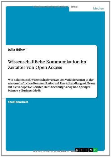 Cover for Böhm · Wissenschaftliche Kommunikation im (Book) [German edition] (2014)