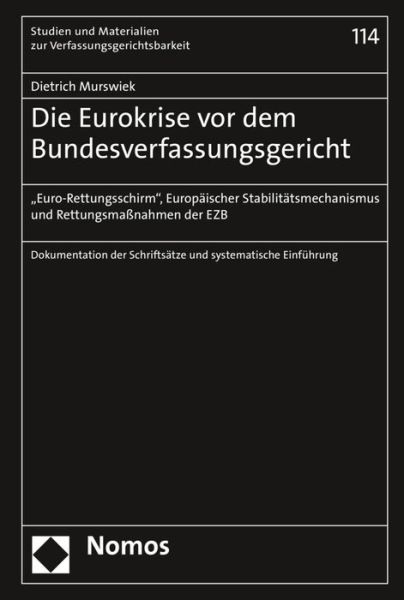 Cover for Murswiek · Die Eurokrise vor dem Bundesve (Book) (2016)