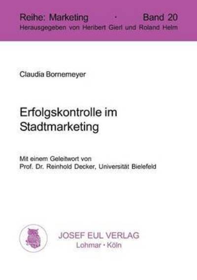 Cover for Claudia Bornemeyer · Erfolgskontrolle Im Stadtmarketing (Paperback Book) [German edition] (2002)