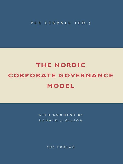 Cover for Per Lekvall · The Nordic corporate governance model (ePUB) (2014)