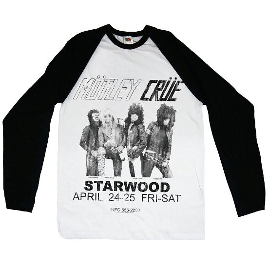 Cover for Mötley Crüe · Motley Crue Unisex Raglan Tee: Starwood Flyer 1981 (CLOTHES) [size S] [White - Unisex edition]