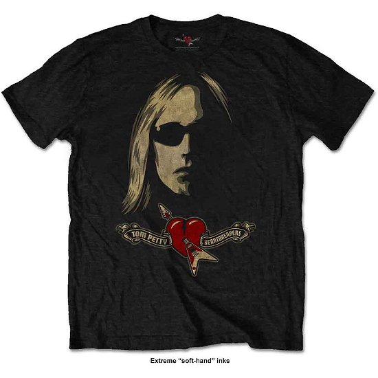 Tom Petty & The Heartbreakers Unisex T-Shirt: Shades & Logo (Soft Hand Inks) - Tom Petty & The Heartbreakers - Fanituote - Perryscope - 5055979991649 - 