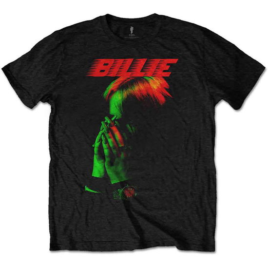 Cover for Billie Eilish · Billie Eilish Unisex T-Shirt: Hands Face (Black) (T-shirt) [size S] [Black - Unisex edition] (2020)