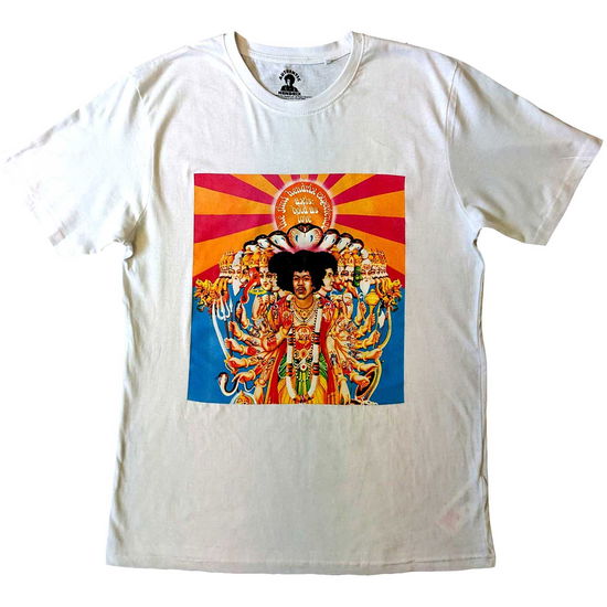 Jimi Hendrix Unisex T-Shirt: Axis (White) - The Jimi Hendrix Experience - Fanituote -  - 5056561081649 - perjantai 31. maaliskuuta 2023