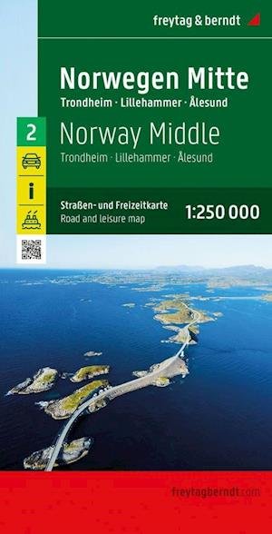 Cover for Freytag &amp; Berndt · Norway Middle Road and Leisure Map: Trondheim, Lillehammer, Alesund (Kartor) (2023)