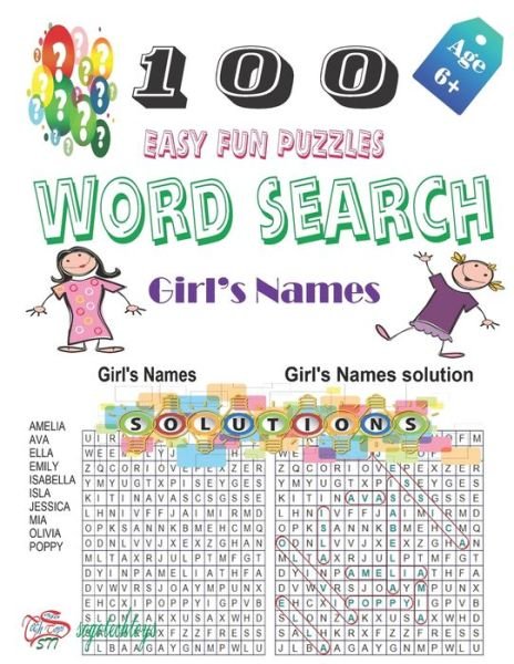 Cover for Sogo Techtoys · 100 Easy Fun Puzzles Word Search Girl's Names (Pocketbok) (2020)