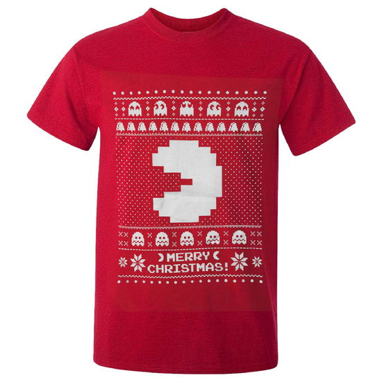 Namco Mens Merry PacMan Christmas TShirt  Red  M - Namco - Merchandise -  - 5060486475650 - 