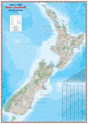 New Zealand Flat Map Laminated - Hema Maps - Książki - Hema Maps - 9780958230650 - 31 grudnia 2003