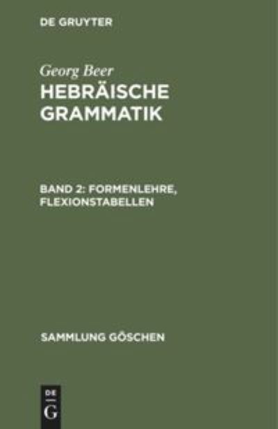 Cover for Rudolf Meyer · Formenlehre, Flexionstabellen (Hardcover Book) (1969)