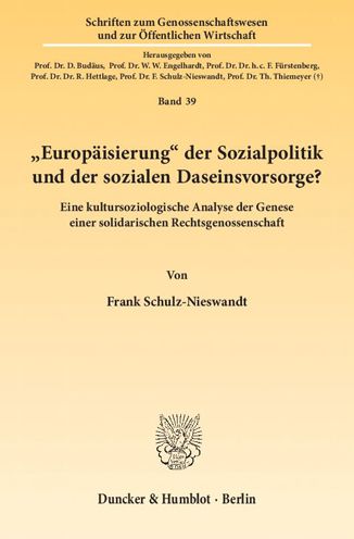 Cover for Schulz-Nieswandt · &quot;Europäisierung&quot; der S (Book) (2011)