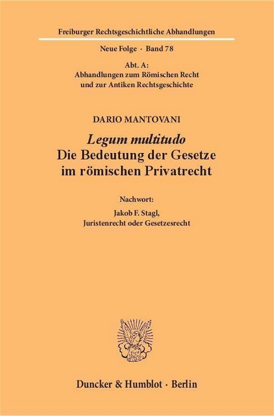 Cover for Mantovani · Legum multitudo. (Book) (2018)