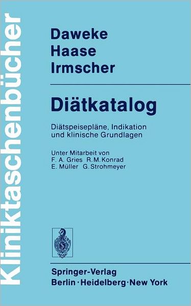 Cover for H. Daweke · Diatkatalog - Kliniktaschenbucher (Paperback Book) [German edition] (1976)