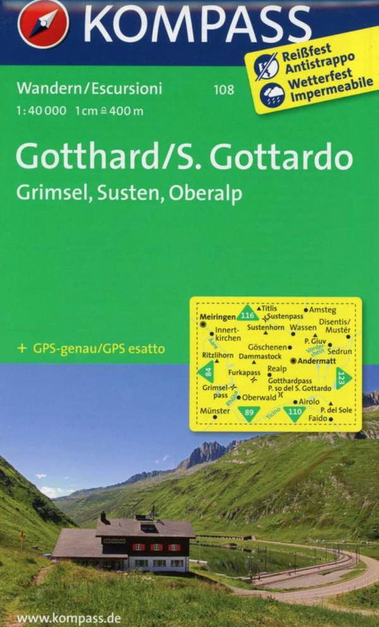 Cover for Kompass Kte. Gotthard (108) (Map) (2016)