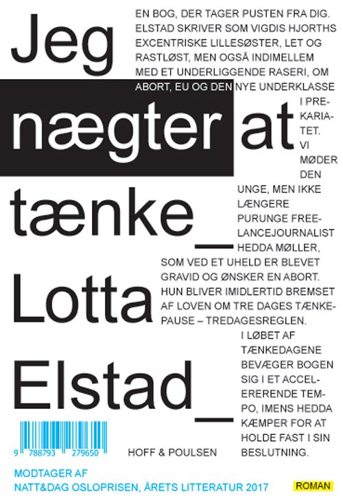 Cover for Lotta Elstad · Jeg nægter at tænke (Inbunden Bok) [1:a utgåva] (2018)