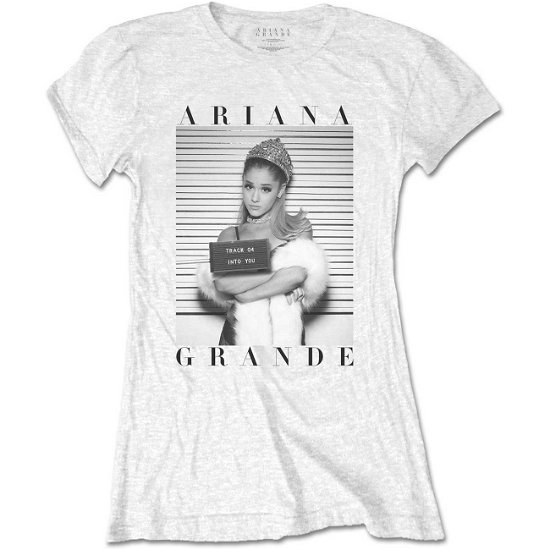 Cover for Ariana Grande · Ariana Grande Ladies T-Shirt: Mug Shot (T-shirt) [size M] [White - Ladies edition]