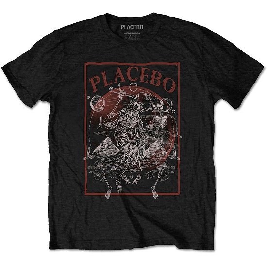 Cover for Placebo · Placebo Unisex T-Shirt: Astro Skeletons (T-shirt) [size S] [Black - Unisex edition]