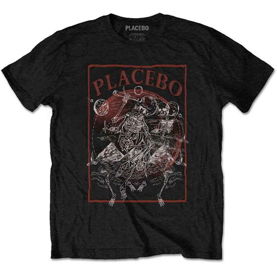 Cover for Placebo · Placebo Unisex T-Shirt: Astro Skeletons (T-shirt) [size S] [Black - Unisex edition]