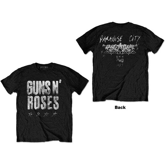 Guns N' Roses Unisex T-Shirt: Paradise City Stars (Back Print) - Guns N Roses - Produtos -  - 5056561015651 - 