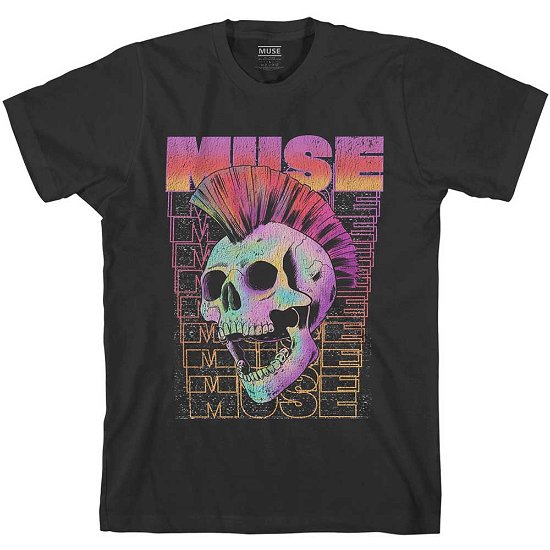 Muse Unisex T-Shirt: Mowhawk Skull - Muse - Koopwaar -  - 5056561028651 - 