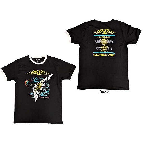 Boston Unisex Ringer T-Shirt: US Tour '87 (Back Print) - Boston - Mercancía -  - 5056737223651 - 